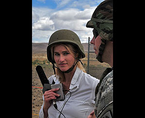 Heather Bosch in Yakima with Washington State National Guard troops training for deployment to Iraq and Afghanistan for KIRO Radio