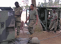 Marines provide water for tsunami victims