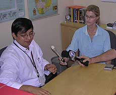 Heather Bosch interviews World Vision representative in Sri Lanka