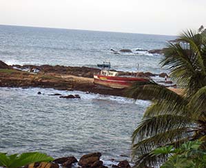 Off the coast of Sri Lanka in the days after the 2004 tsunami.