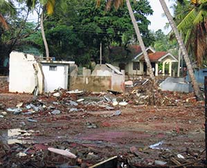 A home destroyed by the 2004 tsunami that hit Sri Lanka and other Asia countries